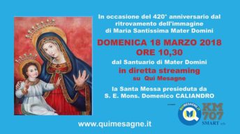 Celebrazione Eucaristica in occasione del 420° anniversario del ritrovamento del quadro di Mater Domini