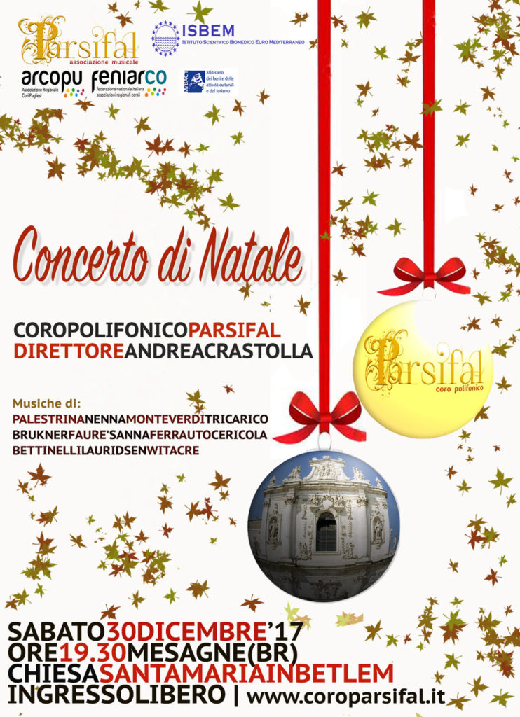 Coro Di Natale.Sabato 30 Dicembre Concerto Di Natale Del Coro Parsifal Qui Mesagne Quotidiano Web Della Citta Di Mesagne